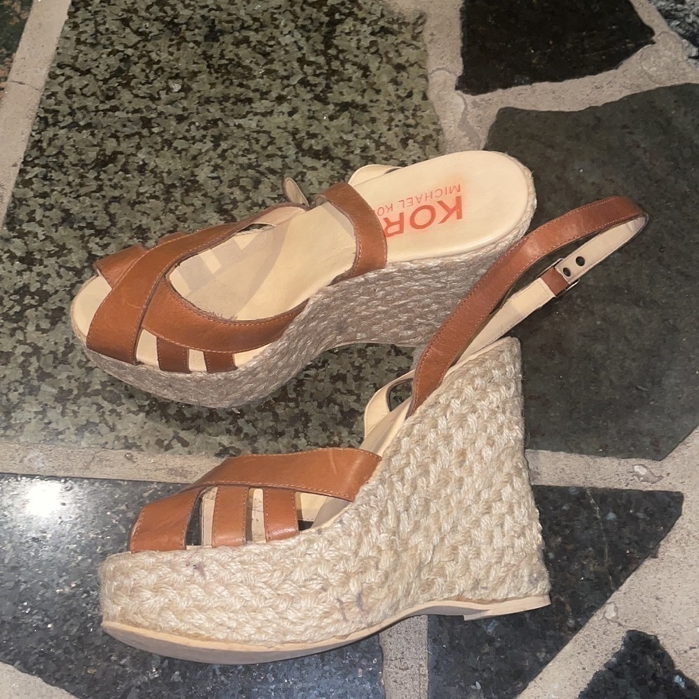 Michael Kors- Women's Suzette Espadrille Wedge Heel Sandals size 8 1/2 - Picture 5 of 7